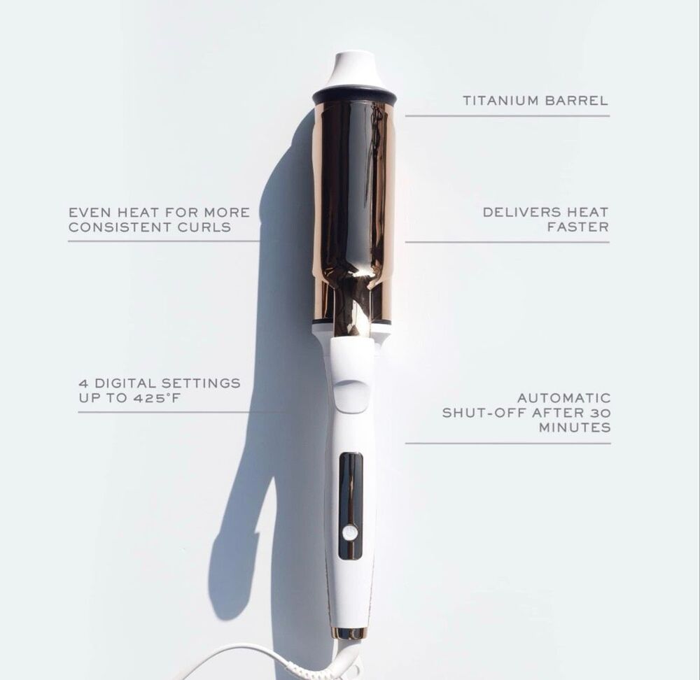 Kristin Ess 2" Titanium Curling Iron Wide Barrel Hair Styler Soft Waves